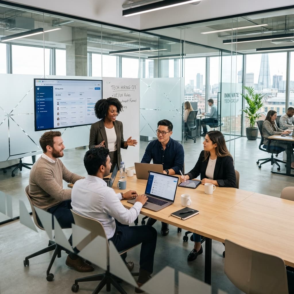 OnboardEdge diverse recruitment team in a modern office